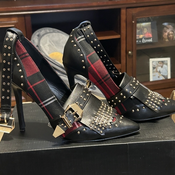 HAND MADE BEAUTIFUL ELEGANT WOMEN  SHOES COLOR RED AND BLACK  SIZE 9 - Picture 7 of 7